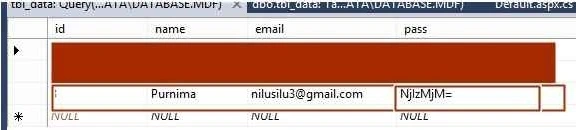 Save table data