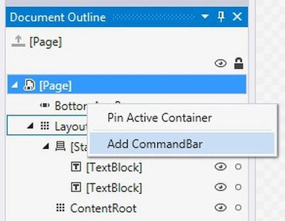 add commandBar