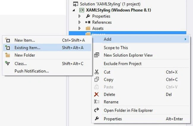 add existing item