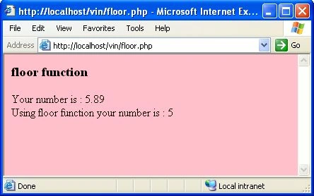 floor function in php