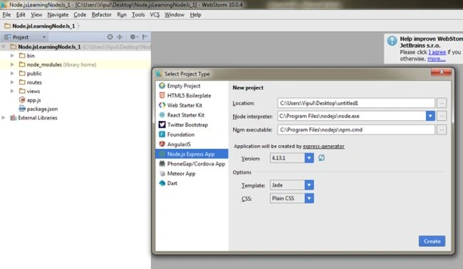 Select the project