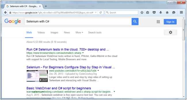 Selenium with Csharp