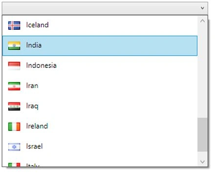 ComboBox with country
