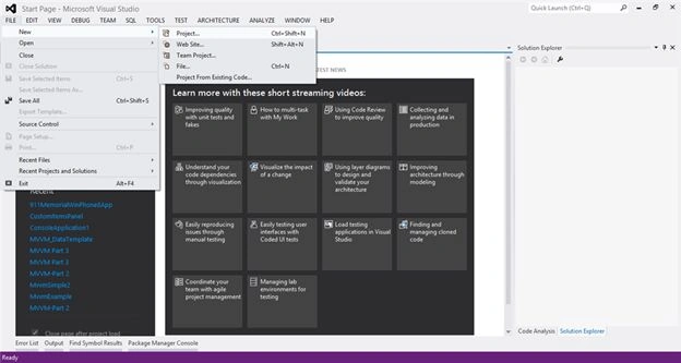 Project in Visual Studio