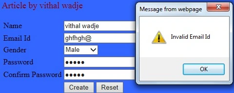 Invalid email id