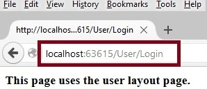 Page uses the user layout