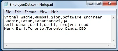 CSV file
