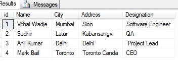  Database table