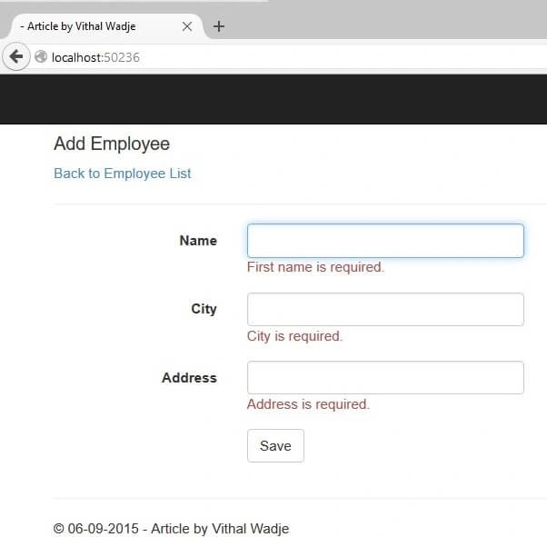 Model state validation
