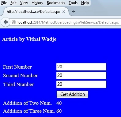 Get Addition button