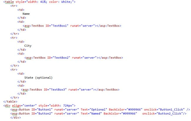 ASPX code