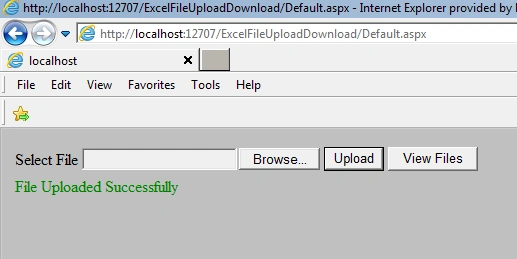 Uploading And Downloading Excel Files From Database Using ASP.NET C#