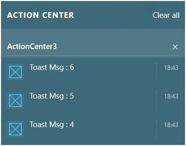 Action center