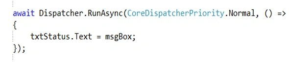 Handle UI updates