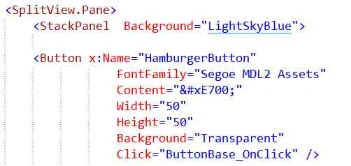 HamBurgerMenu button