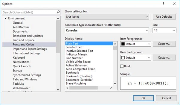 Font size