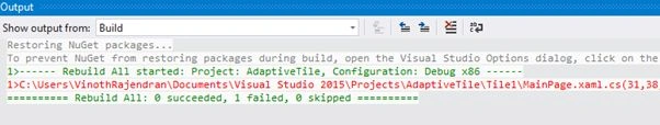See output window