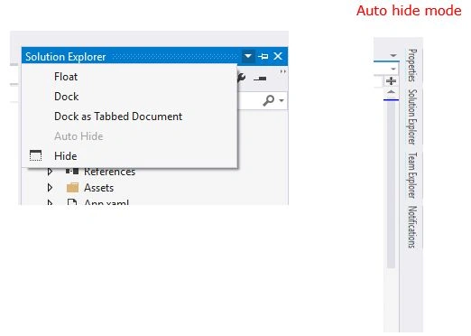 Tool bar windows position