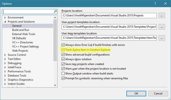 Track Active Item in Solution Explorer