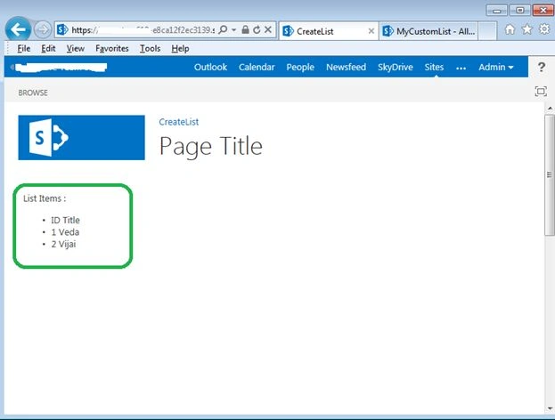 result page