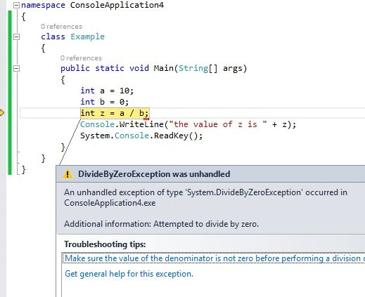 trycatch exception