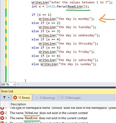 errors in c# 6.0