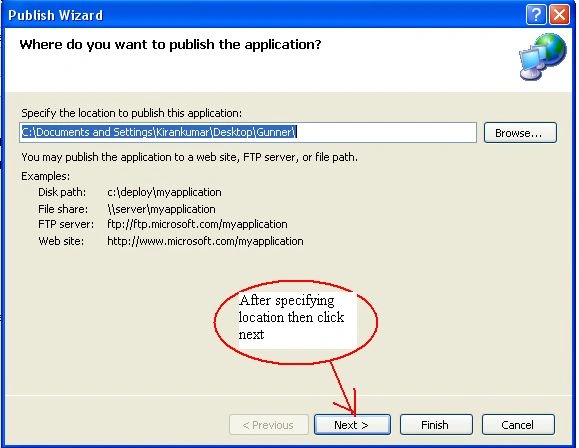 Publishing wizard