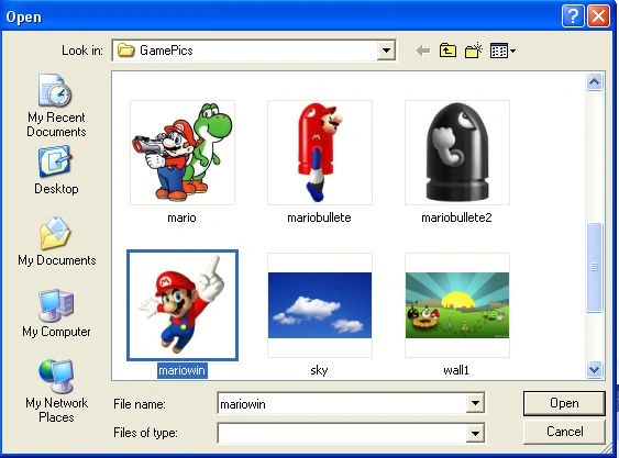 Open Dialog Box