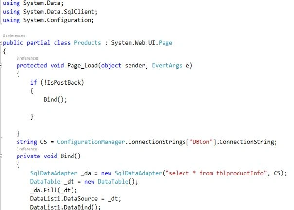 Code behind Page