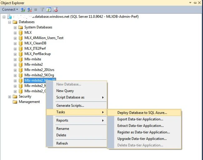 Deploy Database to SQL Azure