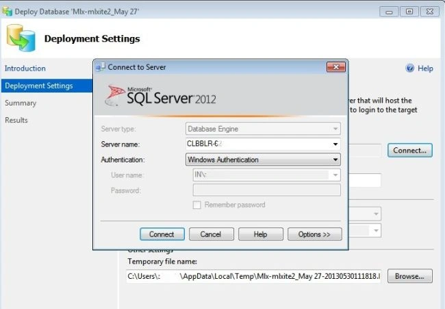 Deployment Setting with Login