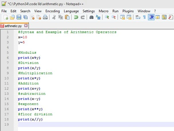 Arithmetic Operators