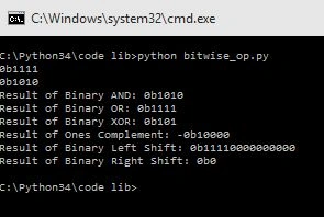 Example for Bitwise Binary Operators