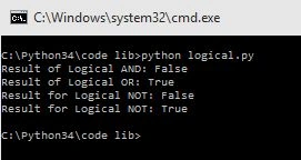 Example for Logical Operators
