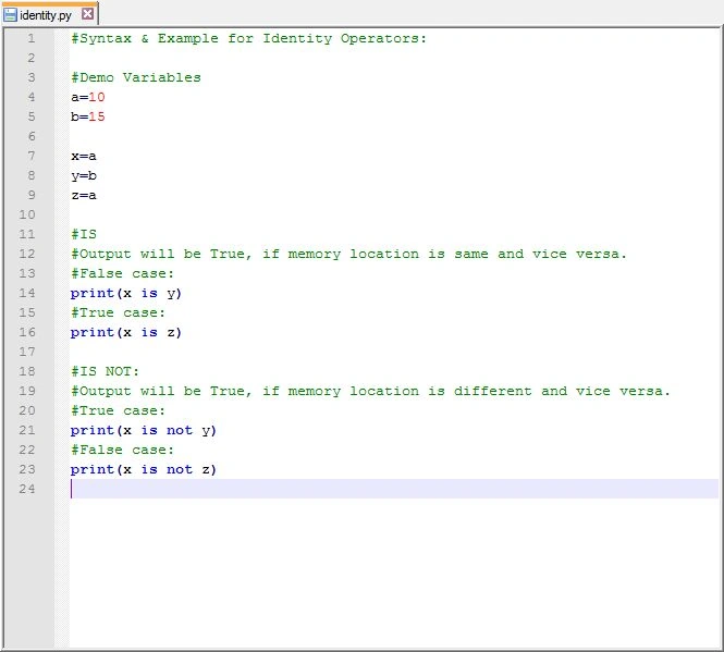 Identity Operators