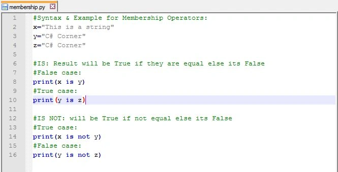 Membership Operators