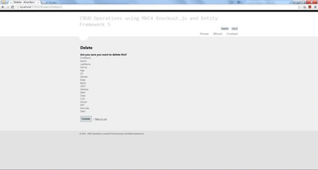Delete student record