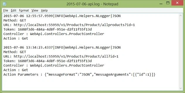 API log