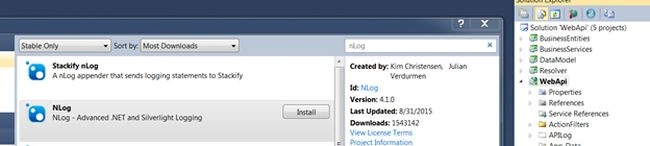 Search for NLog