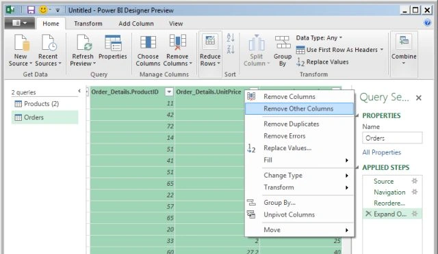 remove other column