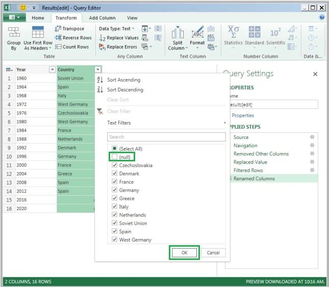 remove null values