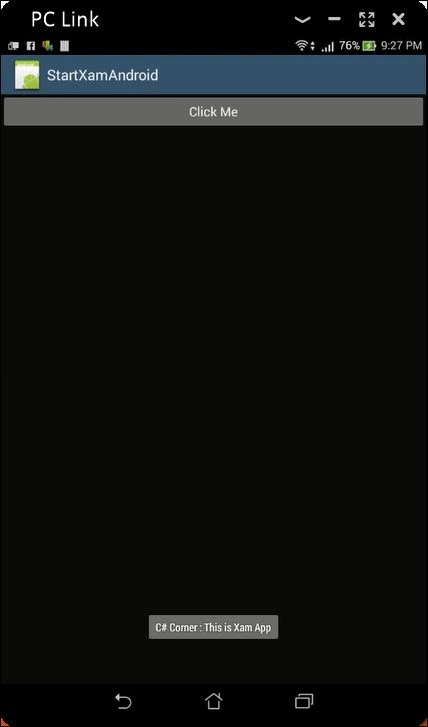 rendering Output of xamarin project