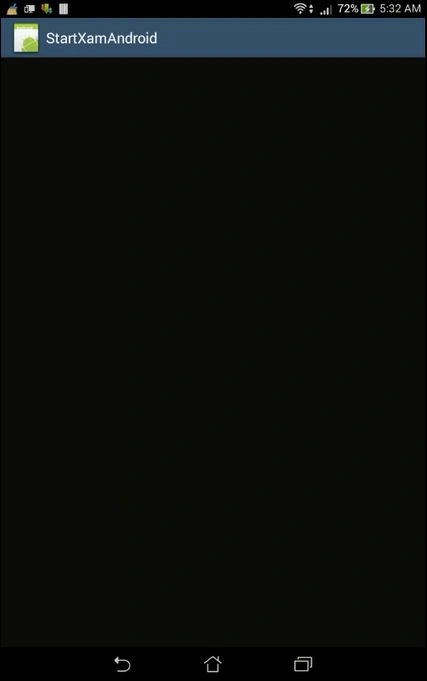 start Xamarin android