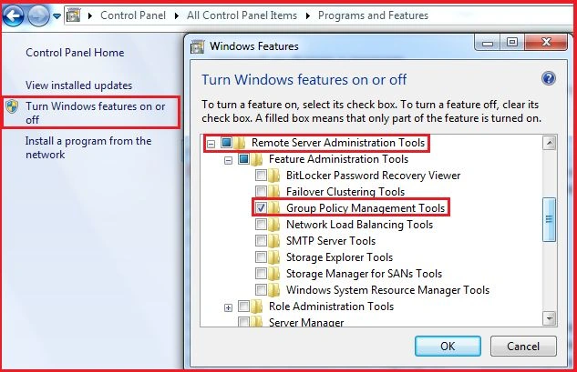 Enabling Group Policy Management