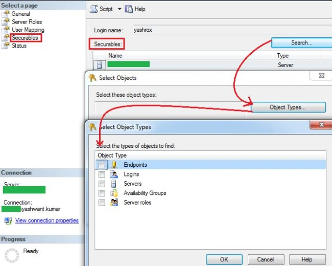 SQL Server securables