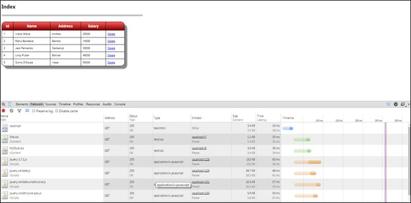network tab