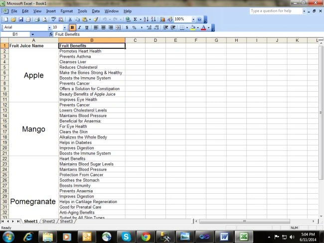 excel file