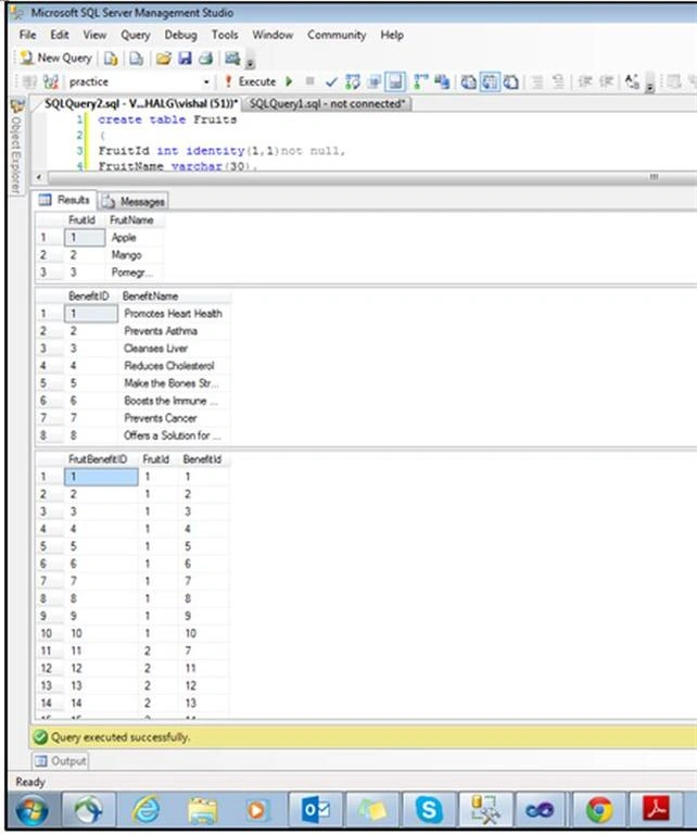 sql output