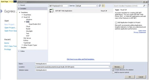 New Project Window