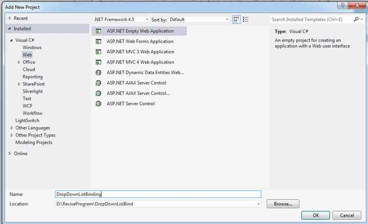 ASP .NET Empty Web Application